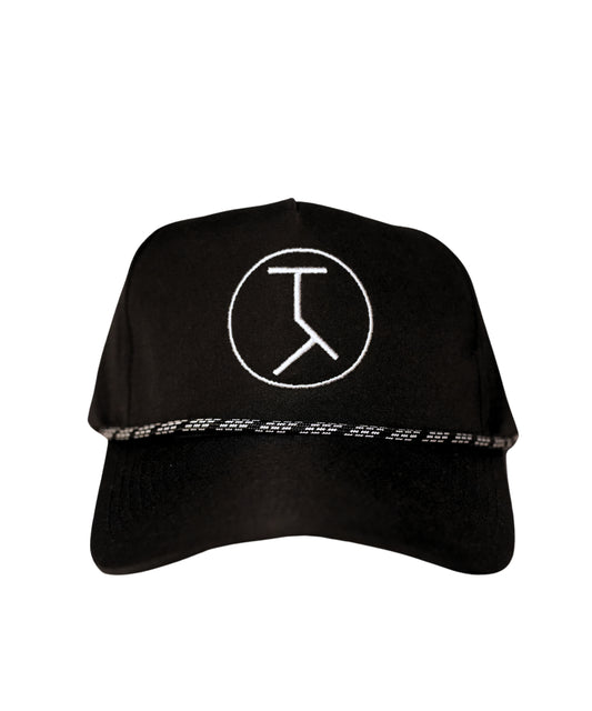 Performance Logo Bent Brim Rope Hat Black
