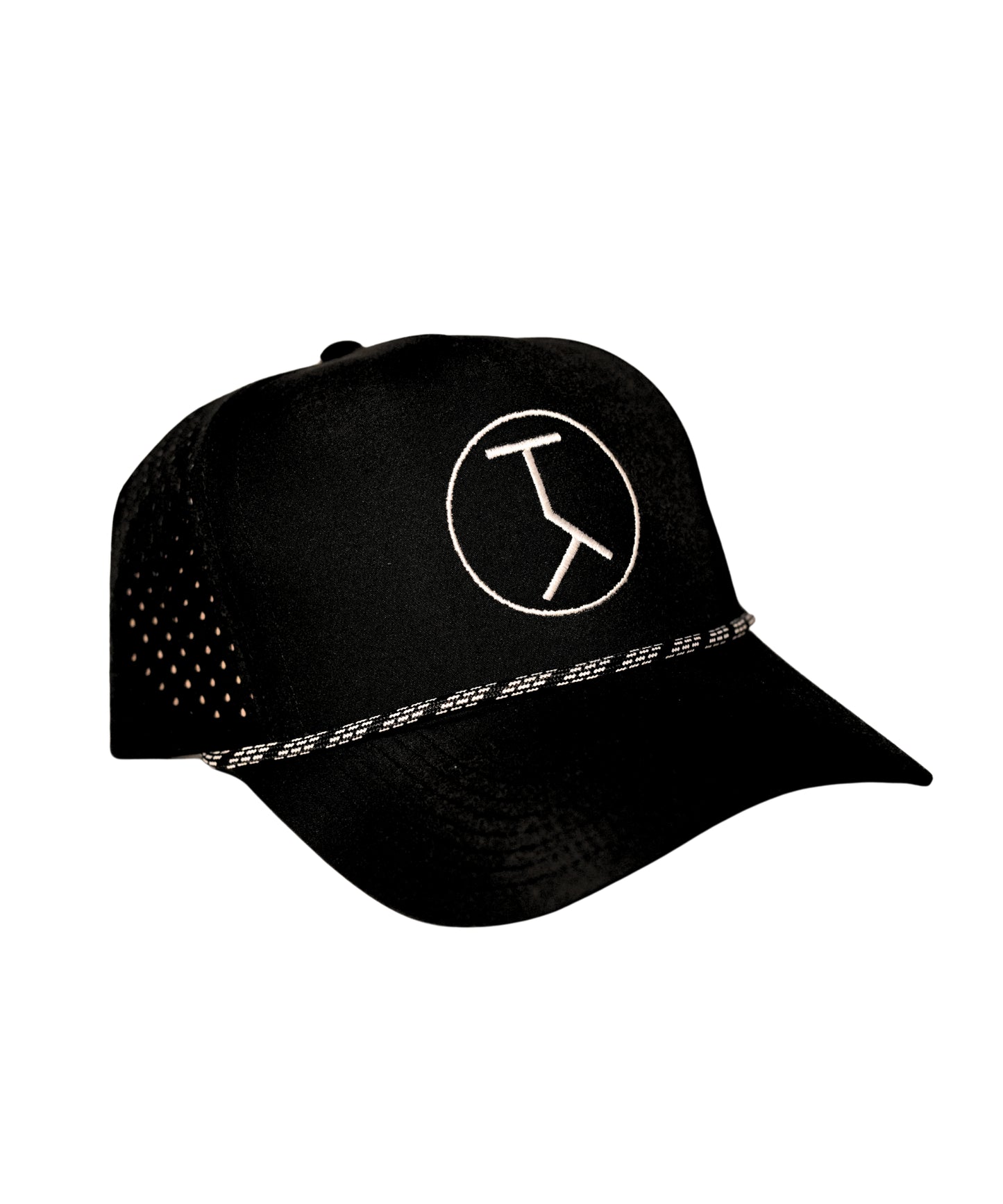 Performance Logo Bent Brim Rope Hat Black