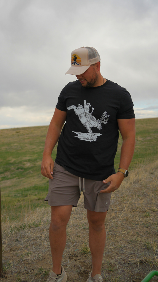 Bucking Mule Deer Buck Short Sleeve