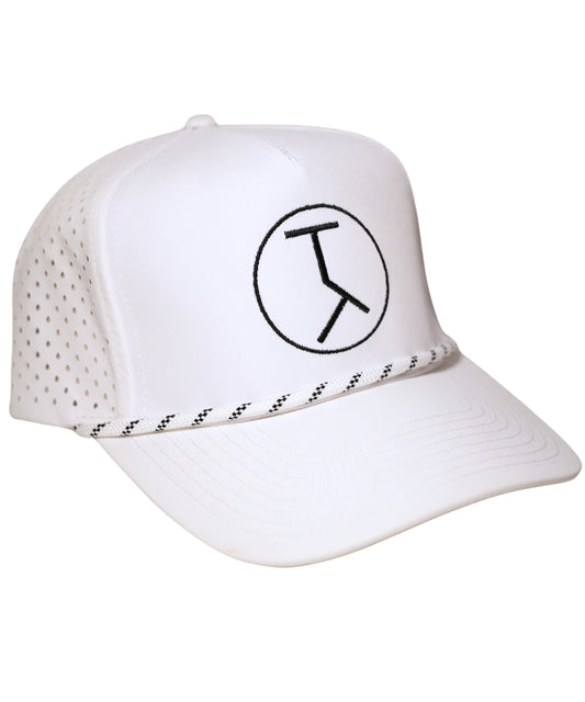 Performance Logo Bent Brim Rope Hat White